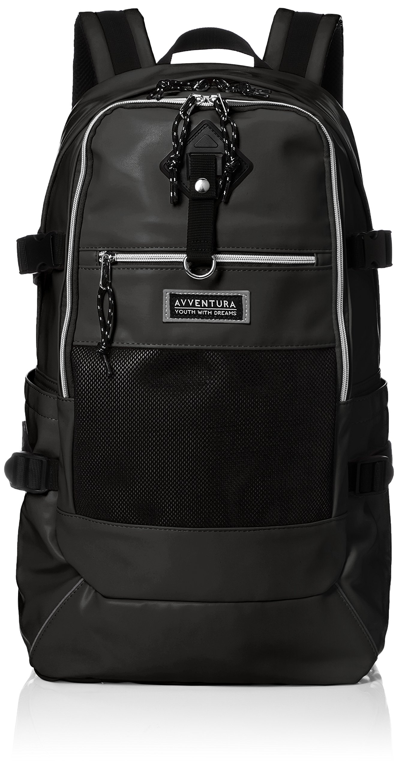 [アヴェンチュラ] リュック リュックサック デイパック 通学リュック 通学 バッグ 通勤バッグ スクールバッグ 撥水 合皮 大容量 a4 メッシュポケット 背面 ファスナー ポケットたくさん 28L