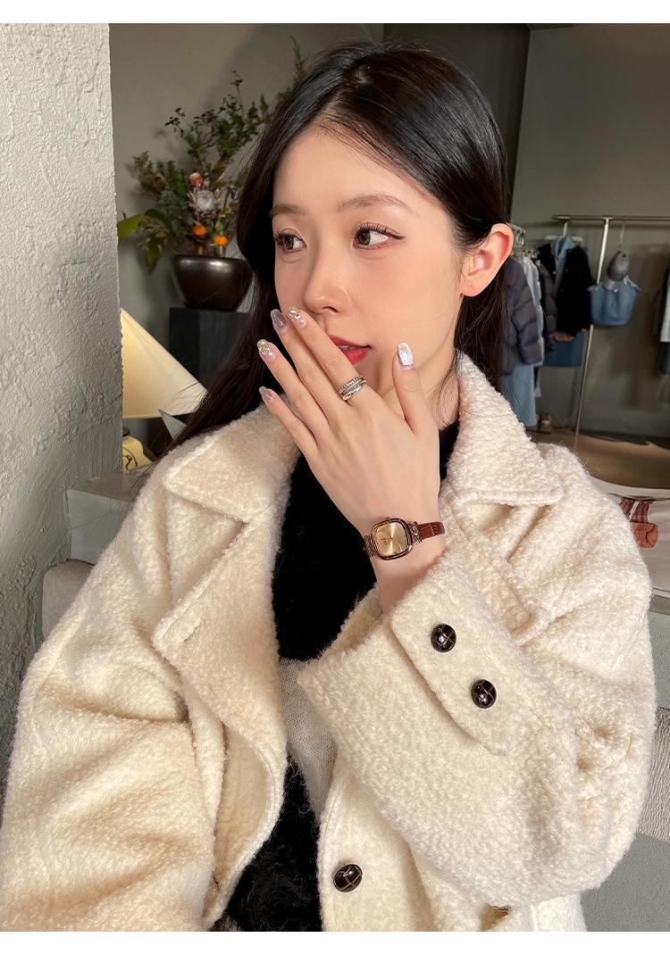 高容貌値角砂糖時計女性軽量贅沢小人数女性時計機械女性モデル学生新型女性ブランド女性時計金