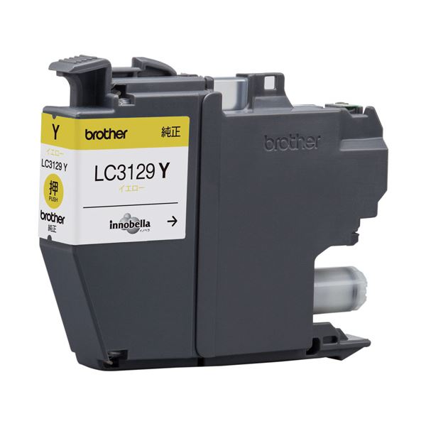 （まとめ）ブラザー インクカートリッジ イエローLC3129Y 1個 (×3セット)