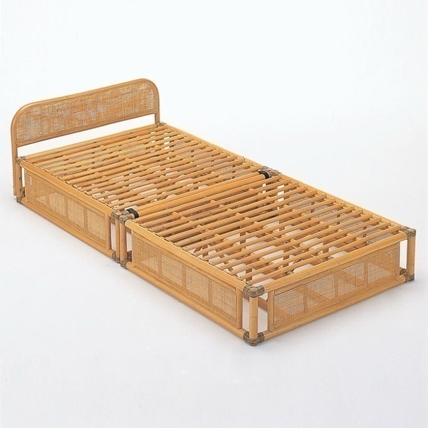籐 シングルベッド 軽量 2分割 ラタンフレーム 家具 ベッド 籐家具 ラタン家具 寝具 ベッドフレーム 籐ベッド すのこ 分割 コンパクト アジアン シングル 41,587円