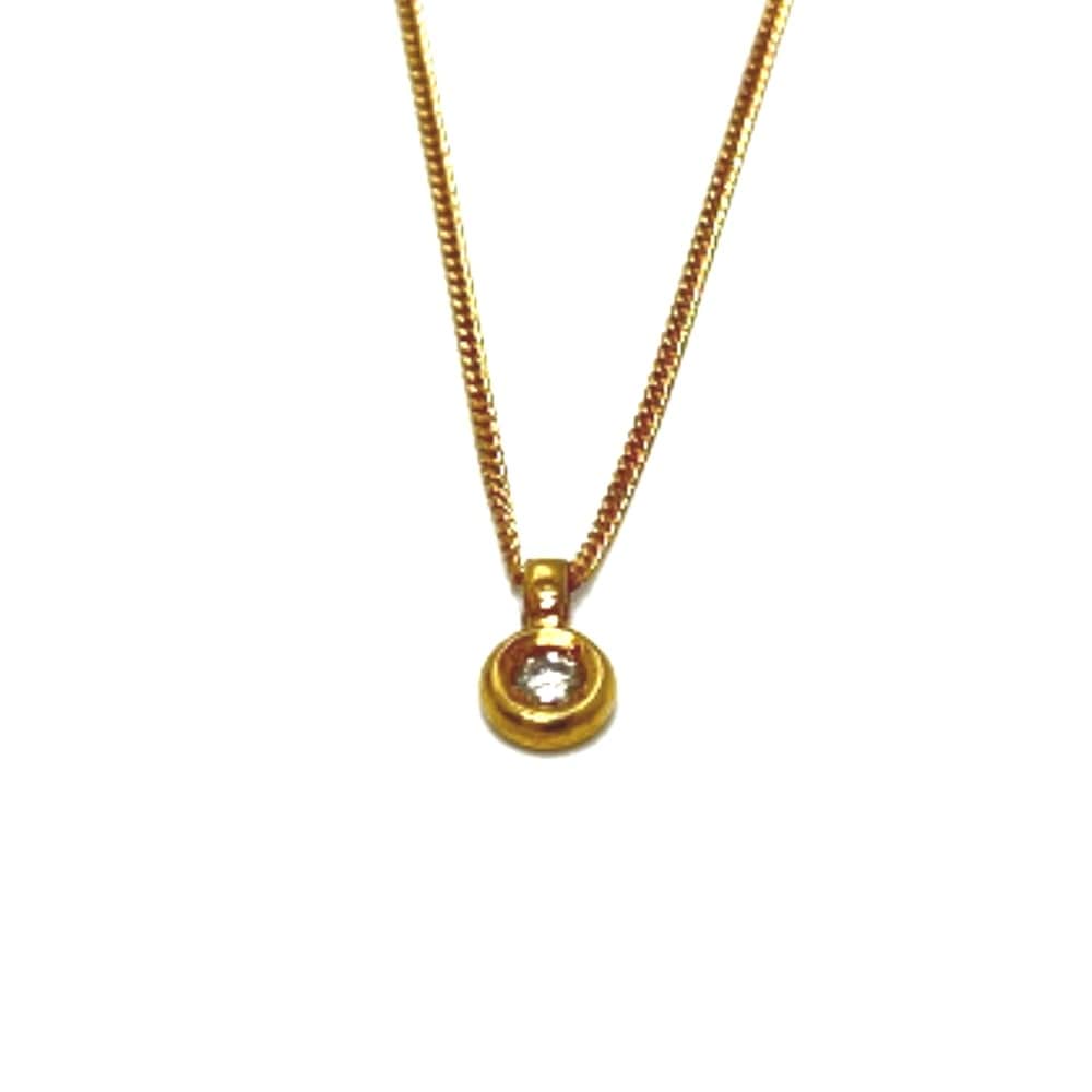 jewelry ジュエリー ネックレス K18 D0.05ct 1Pダイヤ K18YG ゴールド