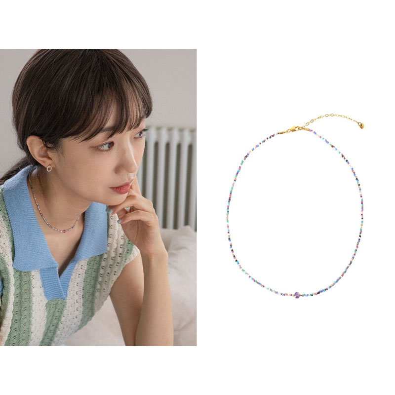 COLORLINE BEAD NECKLACE/韓国ファッション/韓国ファッションスタイル/韓国ストリートファッション/SNSで人気/韓国の人気ブランド