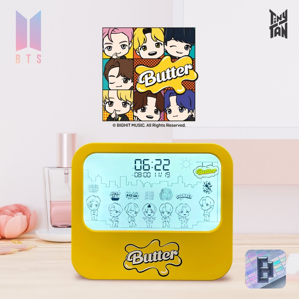 BTS butter 卓上時計録音アラーム タイニタンバター防弾少年団 自分だけの音声音楽アニメ