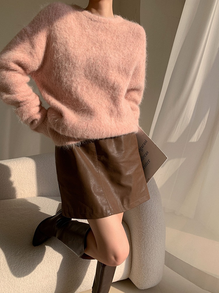 レディース ファッション ボトムス セーター レディース 秋 冬 カジュアル ラウンドネック インナートップ ピンク ＳＭＬXL トップス 袖あり かわいい 大人可愛い きれいめ シンプル カジュアル