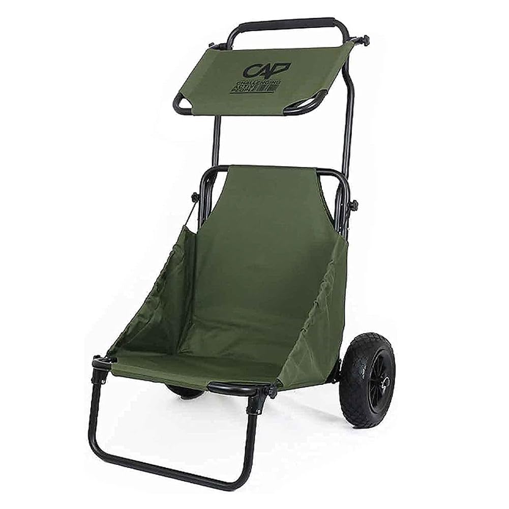 キャップ バギーチェアー カーゴ ドーリー キャリーカート ビーチチェアー キャリーワゴン 折りたたみチェア モスグリーン