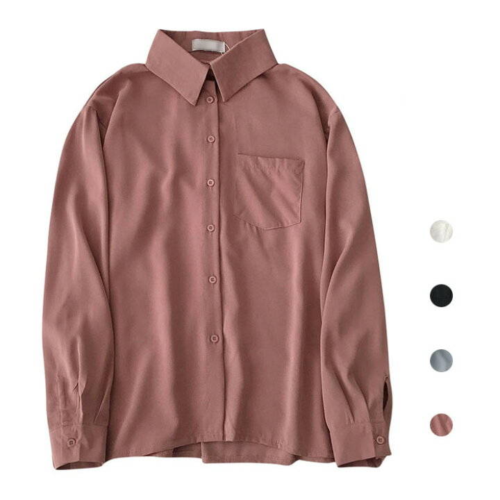 体型カバー シャツブラウス 無地 長袖 秋冬 おしゃれ キレイめ レディース オフィス 通勤 通学 トップス 4,644円