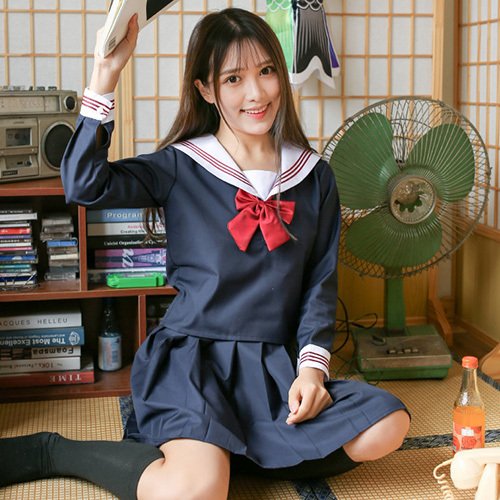 271コスプレ コスチューム 学制服風 定番 レトロ ネイビー S M L XL GRAXIA グラシア