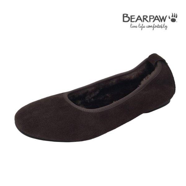 (BEARPAW) 女性牛革裏地(毛)フラットシューズ JOVIE チョコ K3046004RC