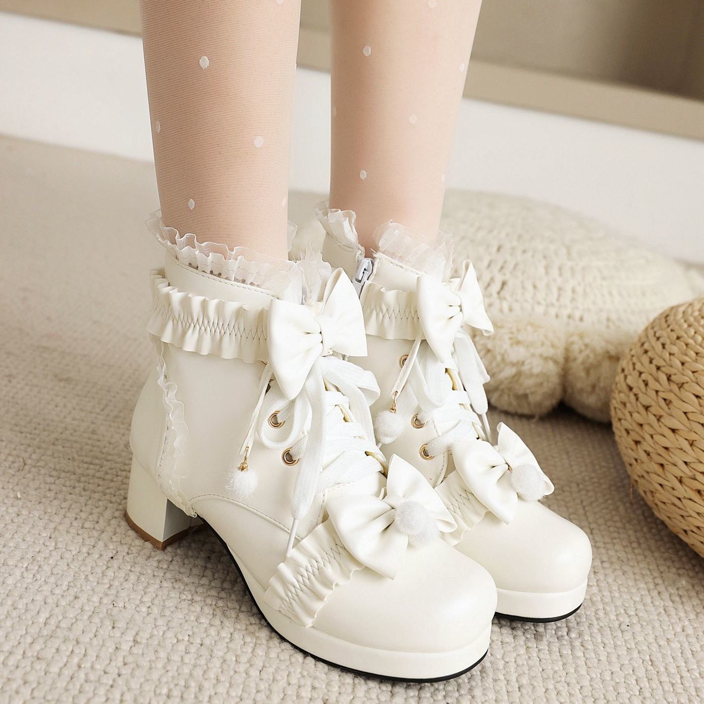 子供用ハイヒールの女の子ロリータ靴かわいい和風ロリータ