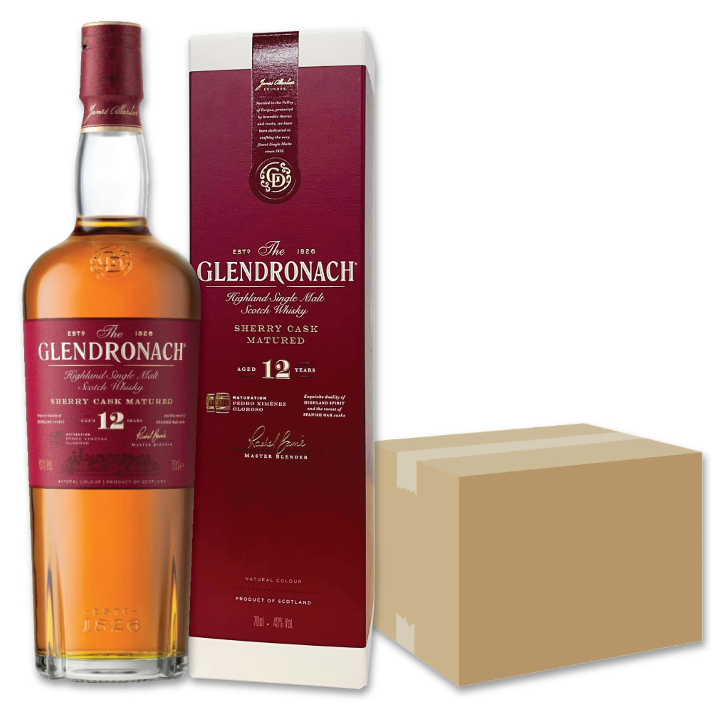 グレンドロナック 12年 6本 箱売り700ml / シングルモルト スコッチウイスキー ギフトBox入り シェリー系ウイスキーの定番 The GlenDronach Original