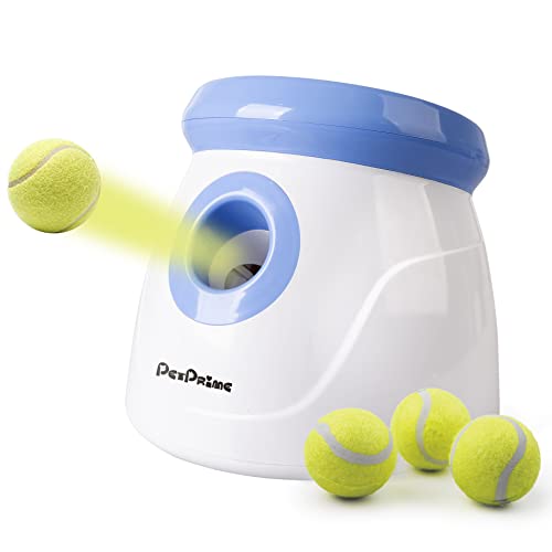 Pet Prime ボールランチャー 犬 おもちゃ ボール 自動 投げ 投球機 3種類の発射距離 3つのミニテニスボール付き 小型犬～中型犬用