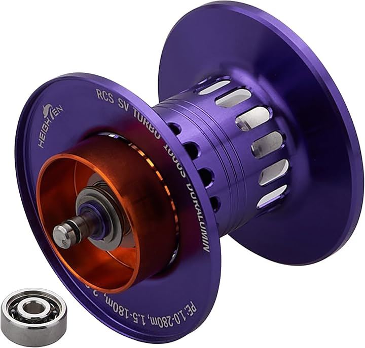 リール スプール 深溝 PEライン専用 BOOST 2段階可動 ダイワ DAIWA ベイトリール 替えスプール(セラミックス混合ベアリング内蔵 - パープル, 1000)