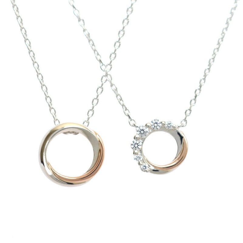 リボン済＆紙袋 4c ネックレス メンズ レディース ペアネックレス 正規品 4度 サークルモチーフ ペンダント プレゼント ジュエリー アクセサリー ペアアクセサリー シルバー 祝い 喜ばれるギフ