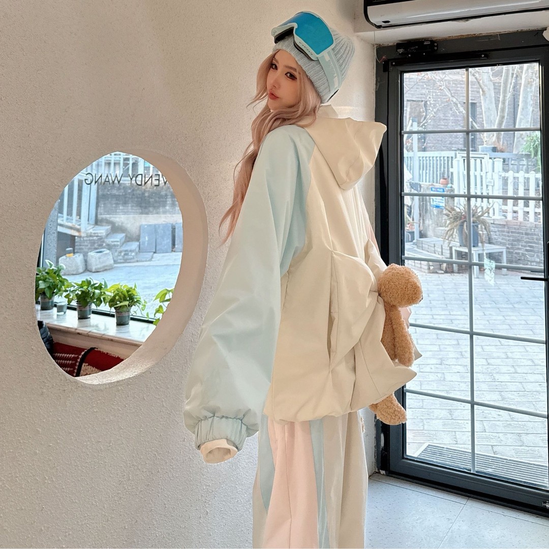 スノーボードウェア 2026 上下セット 可愛いリボン 白 ピンク ブルー パッチワーク スノーウェア スキーウェア スノボウェア レディース ジャケット アウター パンツ 78,713円