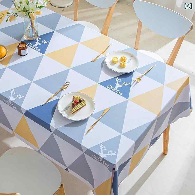 テーブルクロス おしゃれ インテリア ティー コーヒー カバー 家庭 レストラン カフェ 喫茶店 ダイニング 幾何学 油性 防水 PVC 北欧 マット