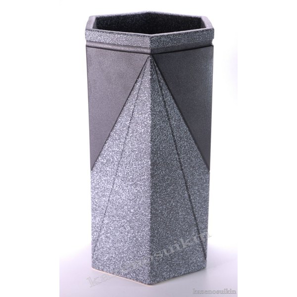 ツートン六角傘立　（信楽焼き・陶器・傘立て・梅雨・雨・玄関・収納・B040-03） 17,316円