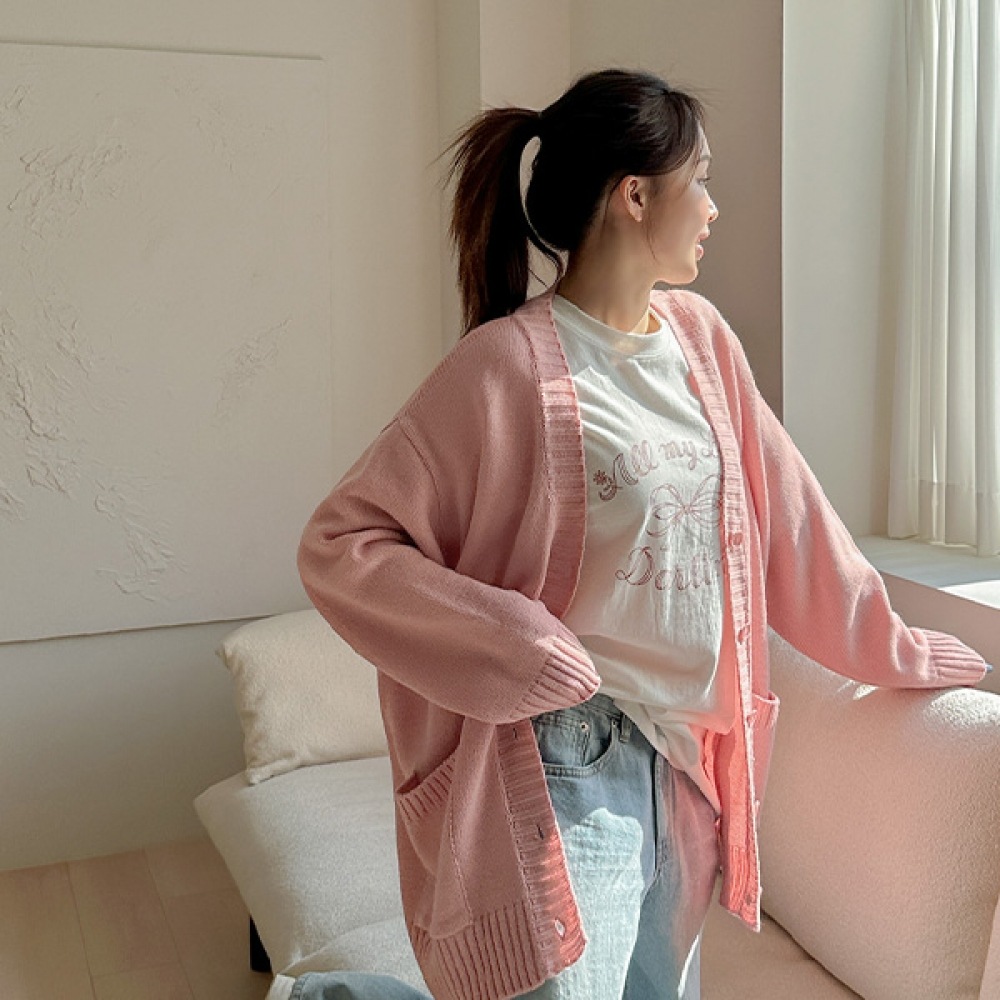 (JSTYLEのイーブレット) イーブレットファニン Vネックニットカーディガン Jスタイル