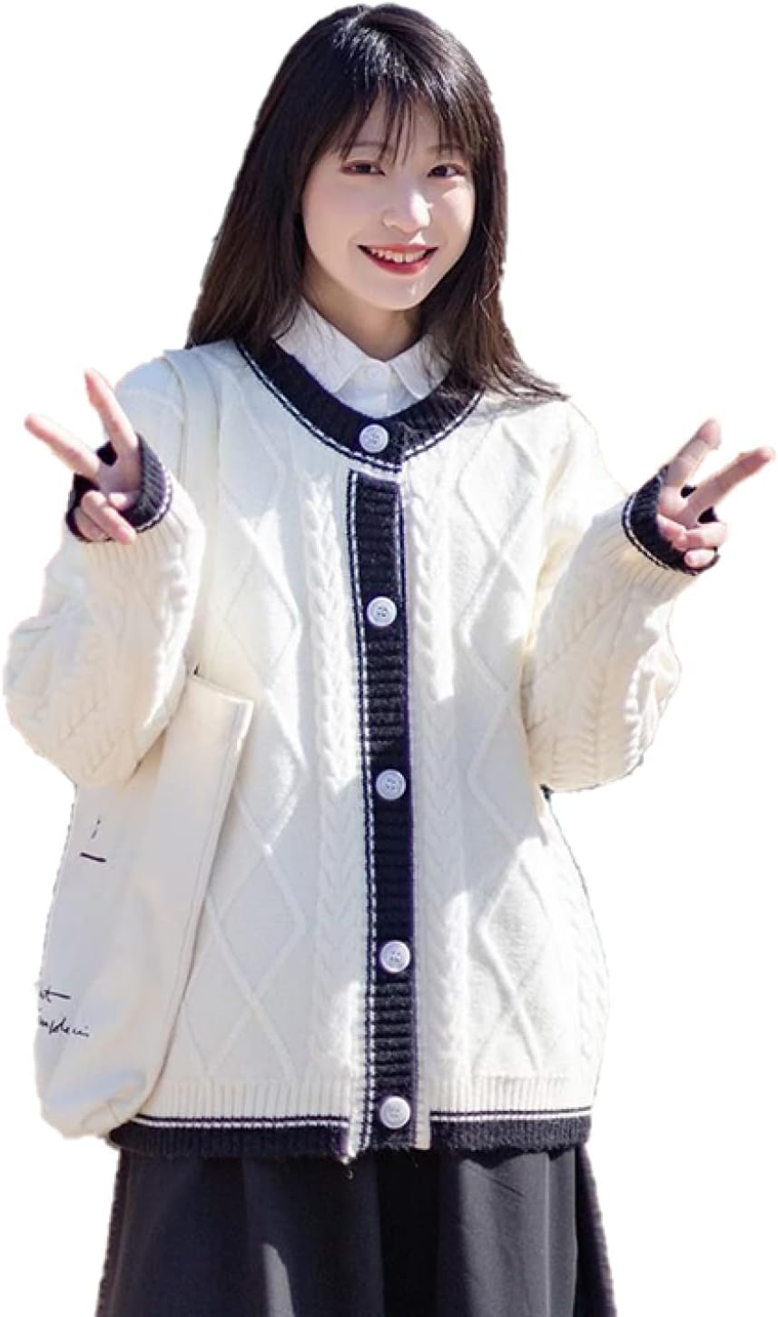 カーディガン レディース ニット ラウンドネック レトロ 無地 セーター カジュアル きれいめ おしゃれ アウター 服 ボタン付け ケーブル編み トップス かわいい 普段使い シンプル レギ