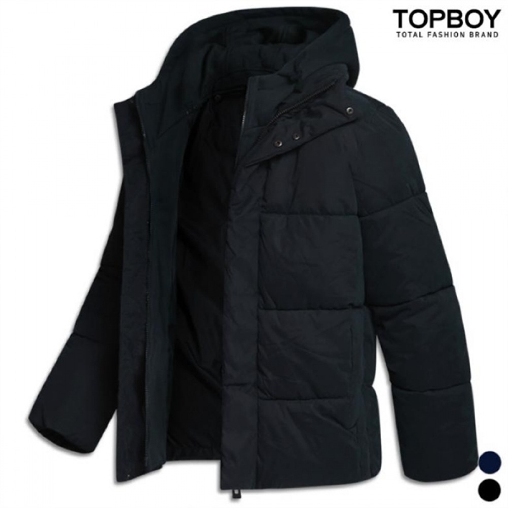 (TOPBOY) ダウンライクフード付き着脱式オーバーフィットショートパッド (JW538)