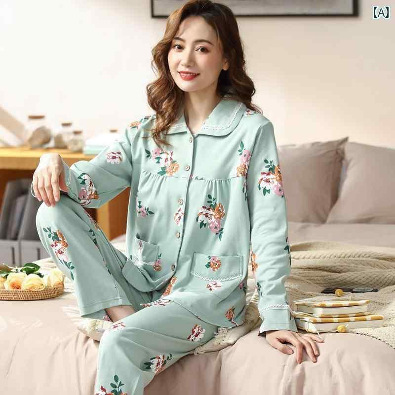 ルームウェア 部屋着 レディース 長袖 婦人 ミセス 高齢者 パジャマ 春秋 綿 薄手 カーディガン スーツ アウター