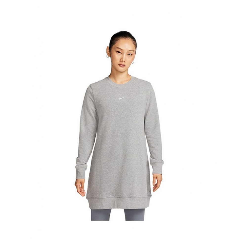 ナイキロングスリーブTシャツウィメンズドライフィットワンクルーネックフレンチテリーチュニック FJ9568-091 S2401