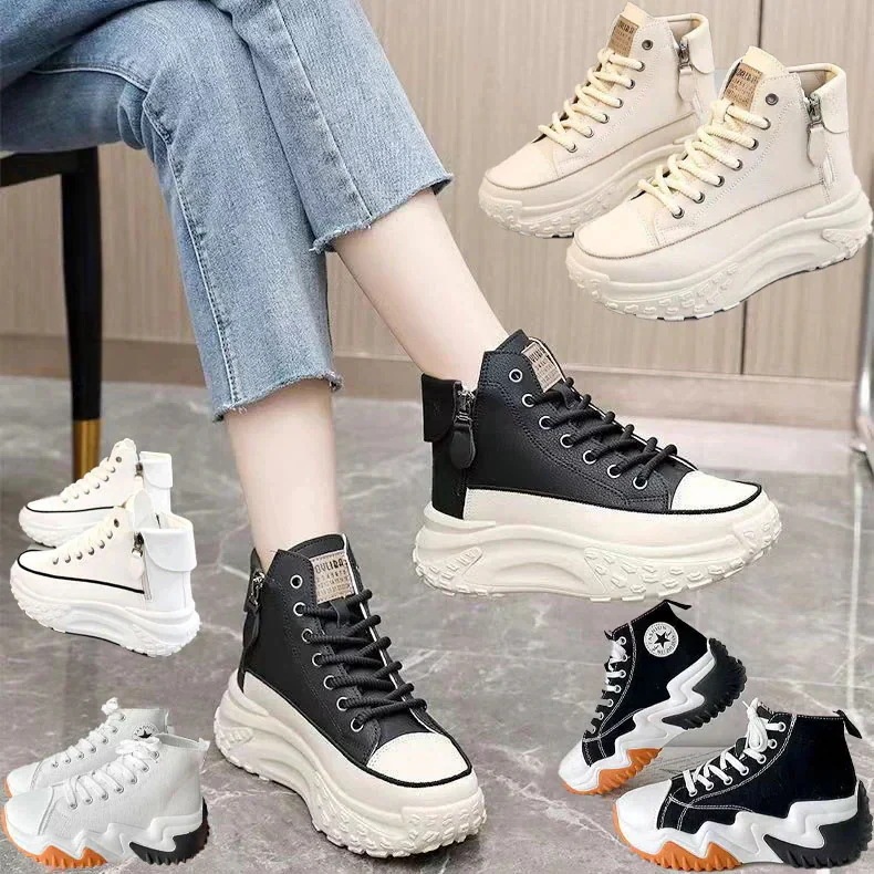 每日更新经理推荐[本日限りです]Aですファッション キャンバスシューズ レディース かわいい 厚底 スニーカー カジュアルシューズBです革の厚い底流行のファッション滑り