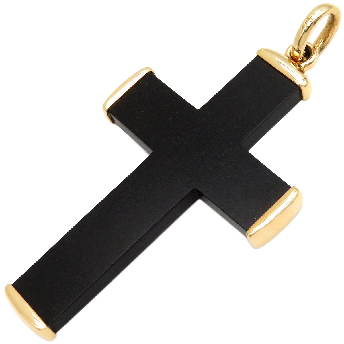 ポメラート Pomellato ペンダントトップ ジェット クロスモチーフ K18PG ジェット ブラック×ピンクゴールド 十字架 チャーム 【中古】