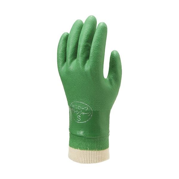 （まとめ）ショーワグローブ 600 グリーンジャージ S NO600-S 1双 [x10セット]