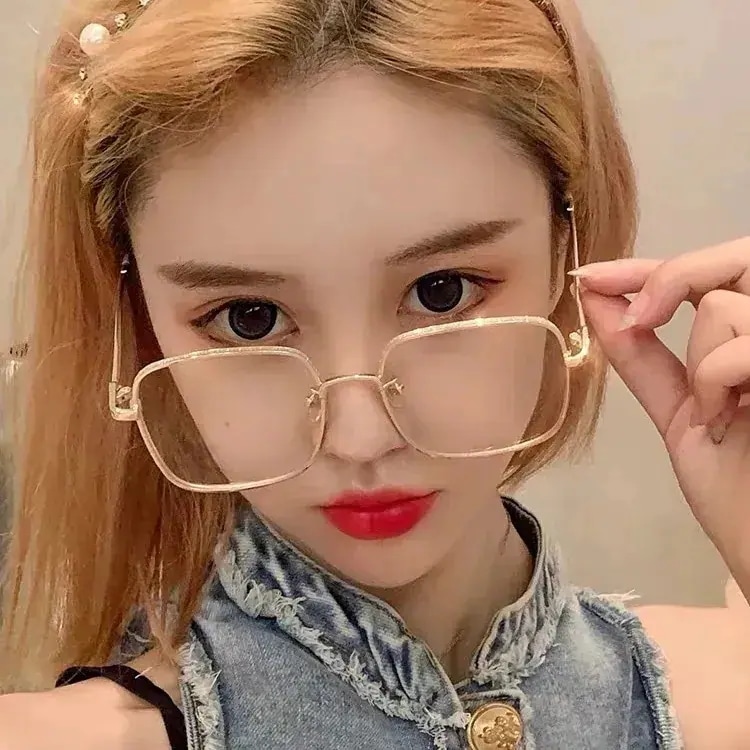 男女兼用 新流行 ブルーライトカット 度付き 韓版ファッション メガネ 近視 眼鏡 度あり 韓国62