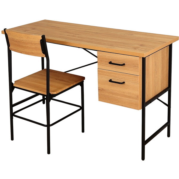 ホームテイスト DWV-120S ヴィンテージ風引き出し付きデスク&チェアセット Dove-ダブ- SBO シャビーオーク メーカー直送