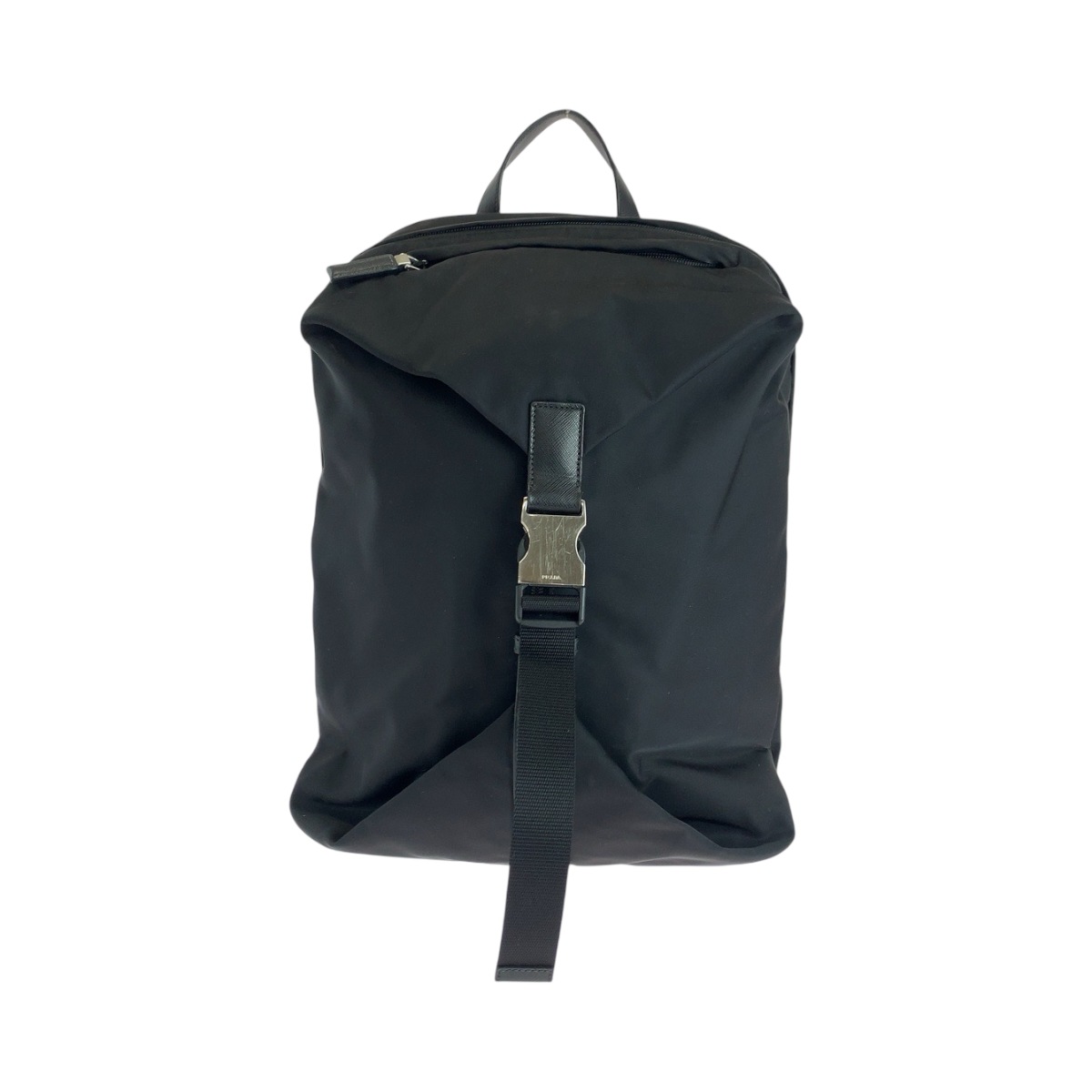 美品 テスート 三角ロゴプレート ブラック 黒 シルバー金具 ナイロン 2VZ028 リュックサック バックパック メンズ 500888