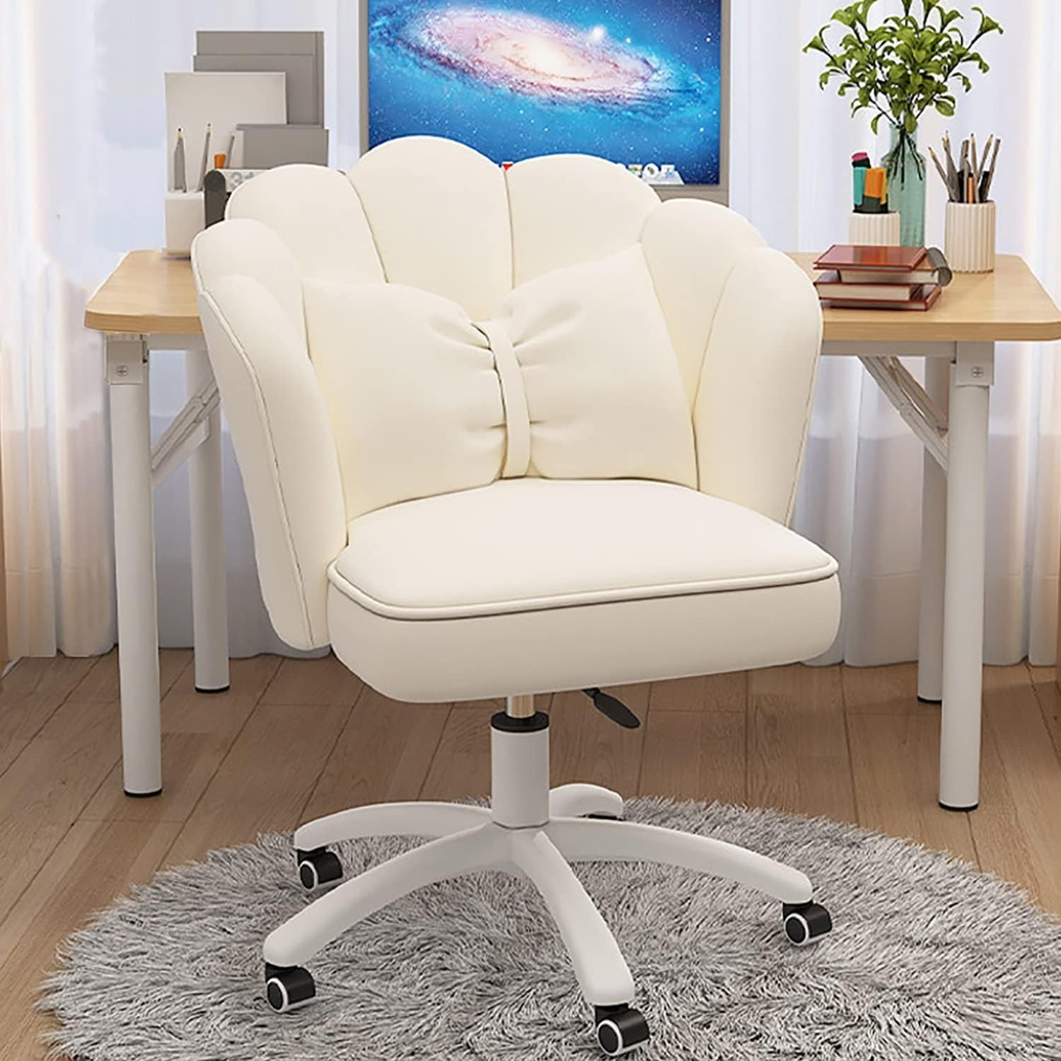 オフィスチェア 腰クッション付き 360度回転 座面昇降 ビンテージ デスクチェア 事務椅子 在宅勤務 テレワーク 社長椅子 高耐久 快適 おしゃれ