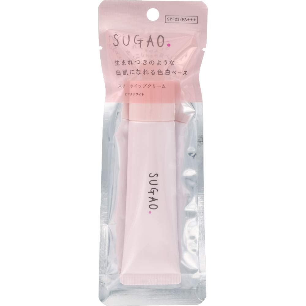 スガオ(SUGAO) スノーホイップクリーム ピンクホワイト スノーホワイトパール配合 SPF23/PA (化粧下地) 25g
