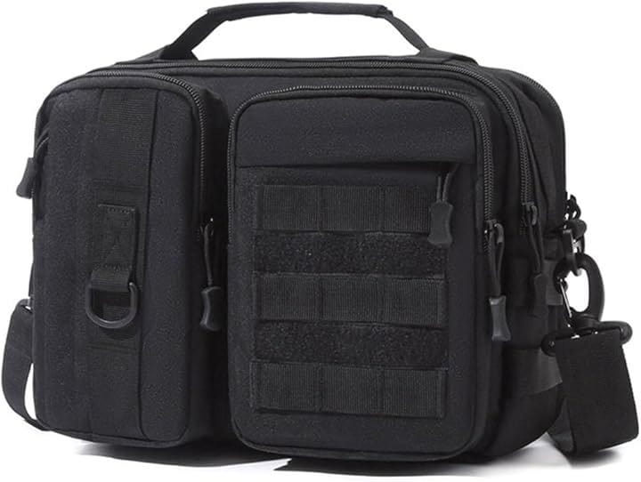 ショルダーバッグ タクティカル ボディバッグ ミリタリー モール対応 防水 軽量(ブラック)