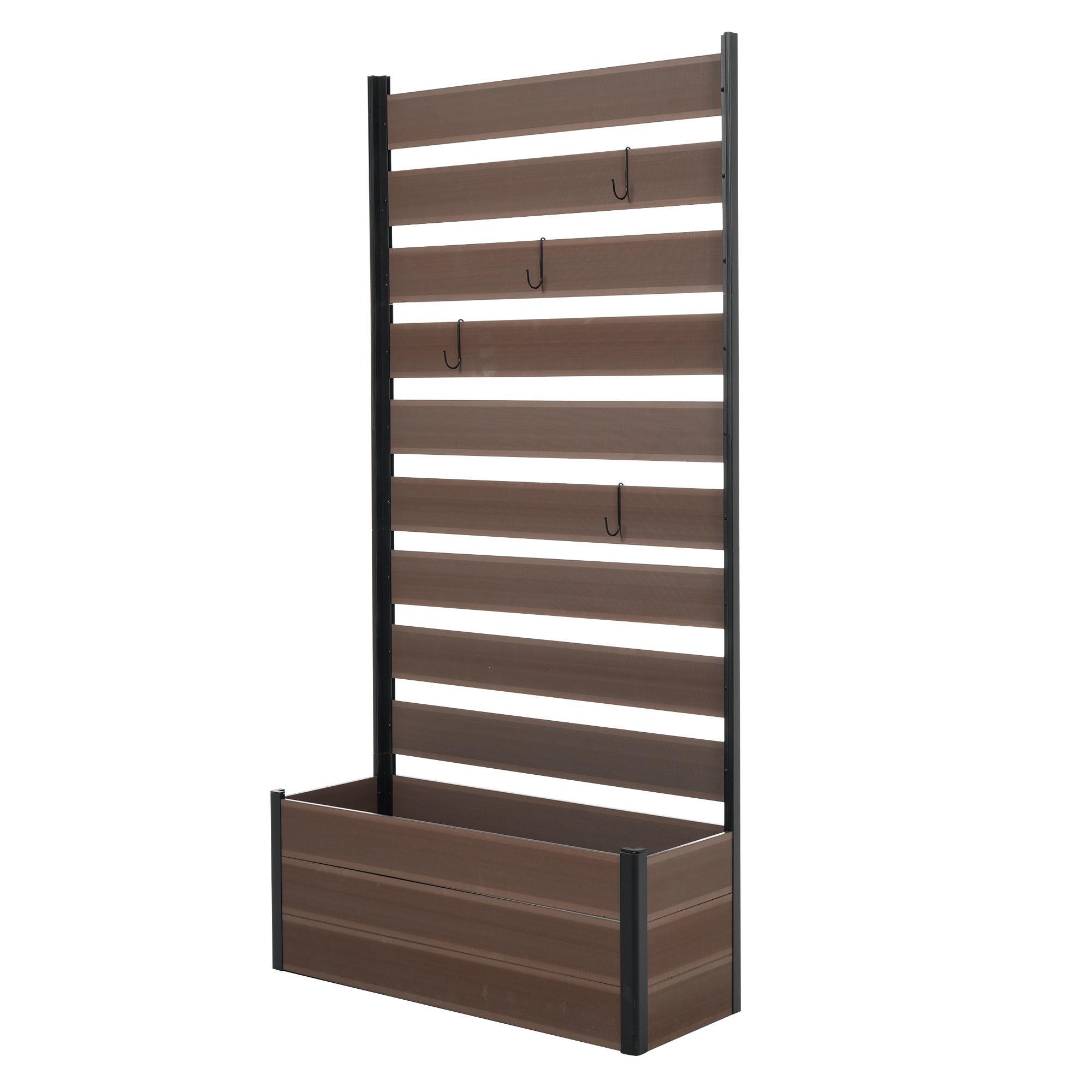【2点購入で150OFF】【国内即発送】【ブラウン 90×180cm】ウッドフェンス 目隠し フェンス ウッド 木製 人工木 ボーダーフェンス プランターフェンス ラティス ハイタイプ 180 ガーデ