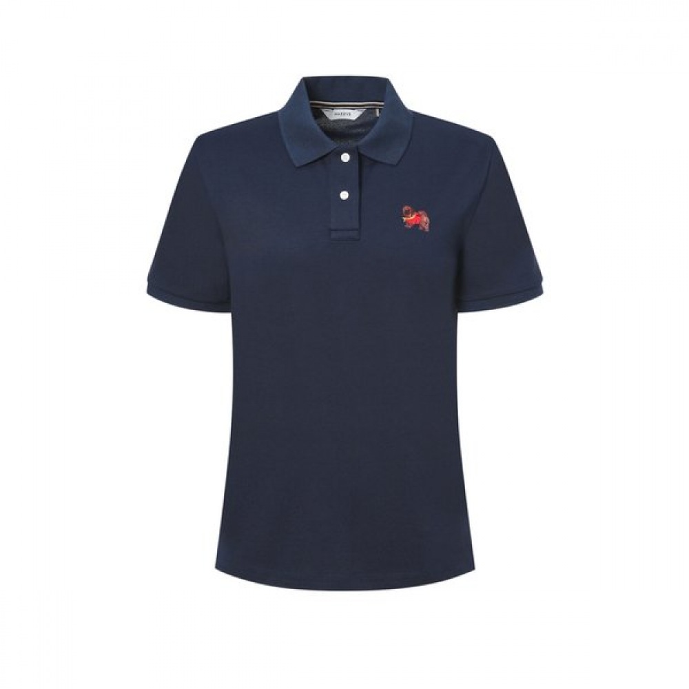 [25SS] [ハッピーパピードネーション] チャウチャウ刺繍入りショートスリーブピケ HSTS5B473N2