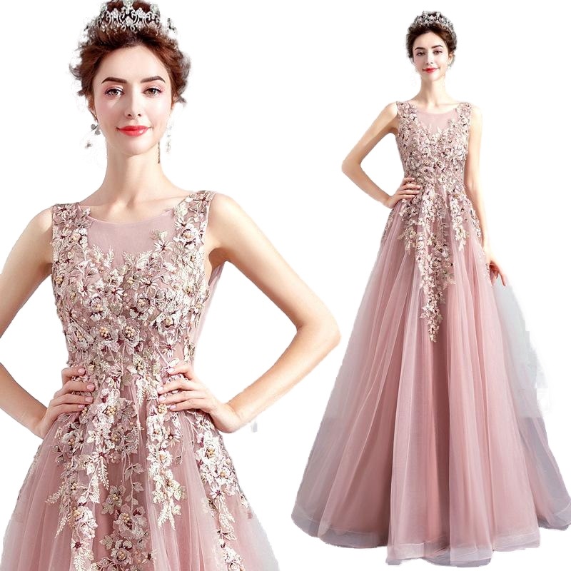 ロングドレス 演奏会 結婚式 ドレス チュール レース マキシ丈 パーティードレス フォーマル パーティドレス ピアノ 発表会 二次会 ウェディング 花嫁-913