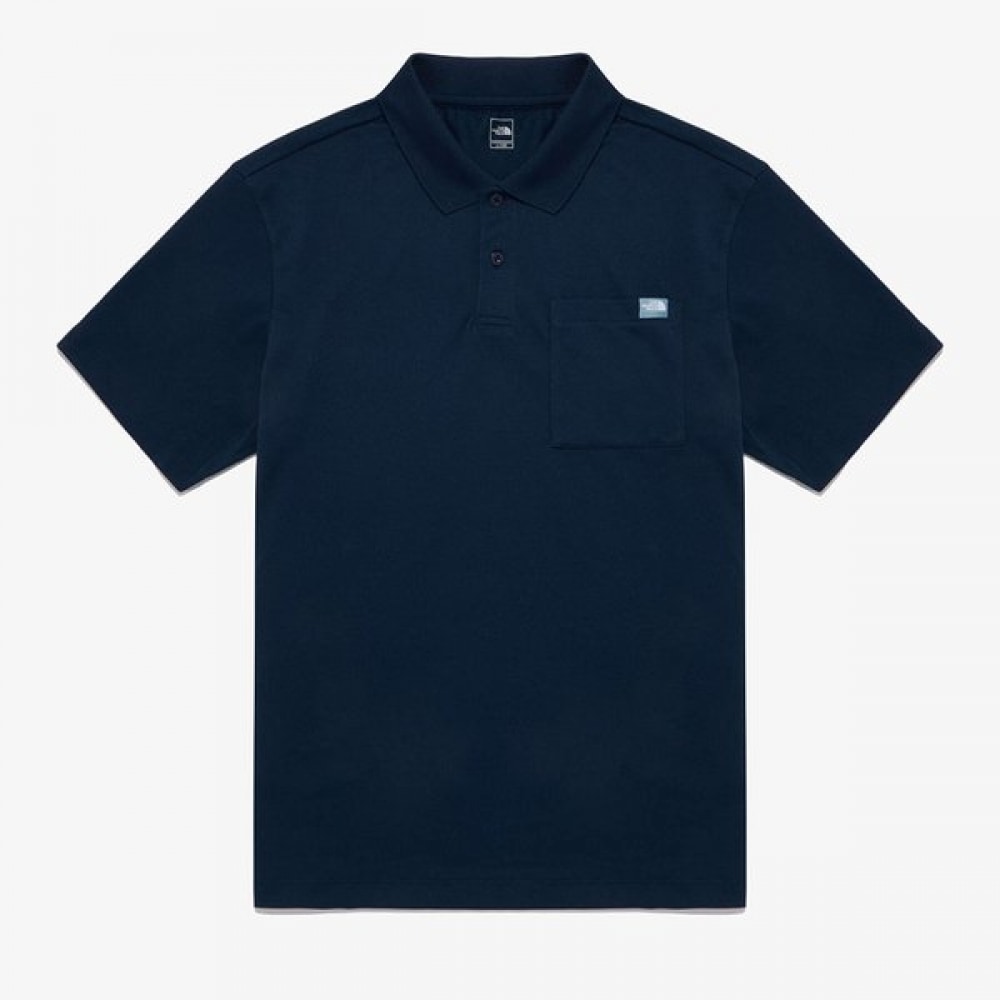 ノースフェイス メンズ クールマックス ポケット 半袖 ポロシャツ NAVY NT7PR11C