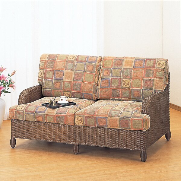 籐 ソファ 2人掛け クッション付 幅145cm 家具 ソファー 籐家具 ラタンチェア チェア 2人掛けソファ 籐椅子 モダン クッション おしゃれ