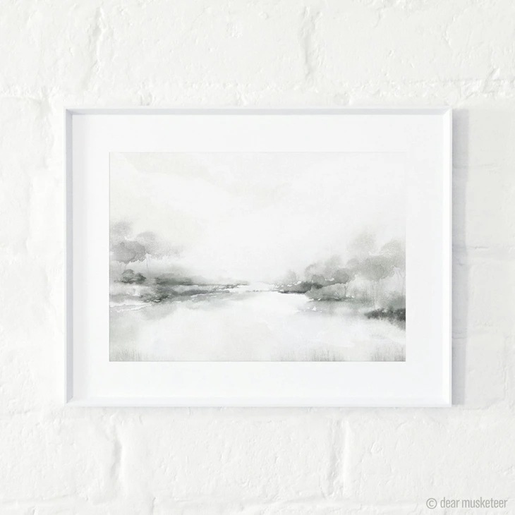 dear musketeer LANDSCAPE SNOW DAY PRINT A3