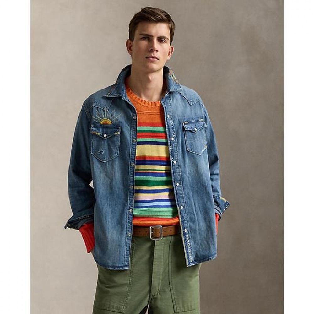 ポロ ラルフ ローレン メンズ 刺繍デニム ウエスタンシャツ MNPOWOV16824147400