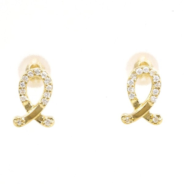 K18 18金 YG イエローゴールド ピアス ダイヤ 総重量約1.0g ジュエリー 中古