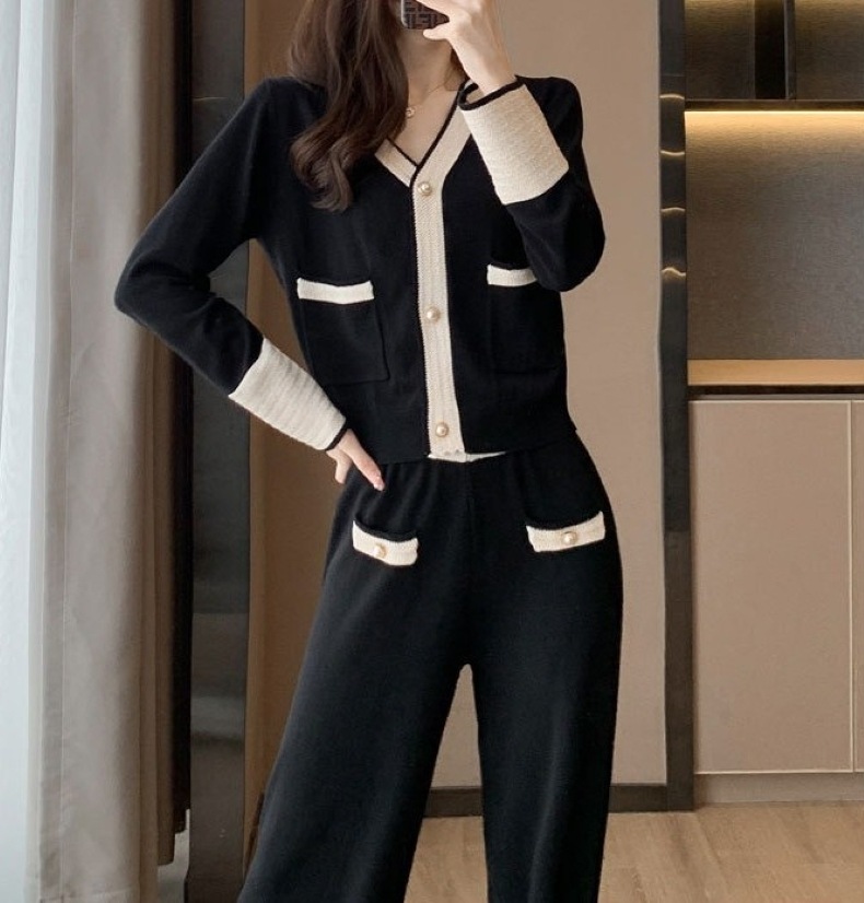 セットアップ レディース ニットカーディガン ワイドパンツ ニット スーツ ワイド ショートニット セーター ハイウエスト レッグ パンツ 上下セット ツーピース きれいめ カジュアル 大人 5,746円