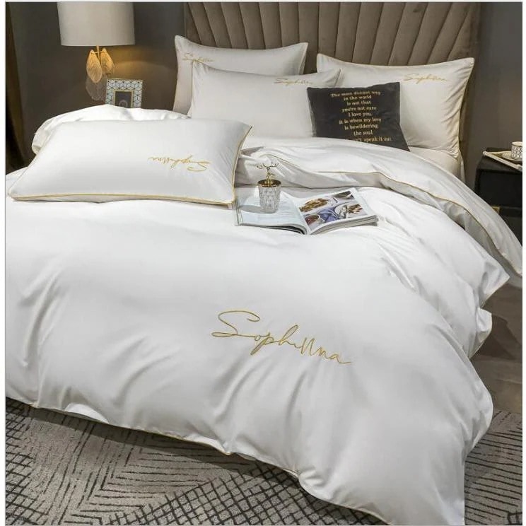 [最安値挑戦]布団カバー4点セット 寝具カバー 寝具セット 掛け布団カバー ベッド用 柔らか　エレガント　肌触り 新品未使用　四季適用　19色　セミダブルクイーン 洗える 7,390円