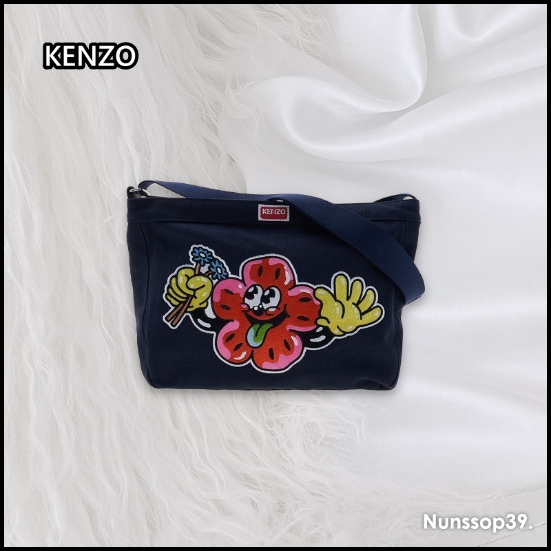 KENZO 刺繍 コットン ショルダーバッグ