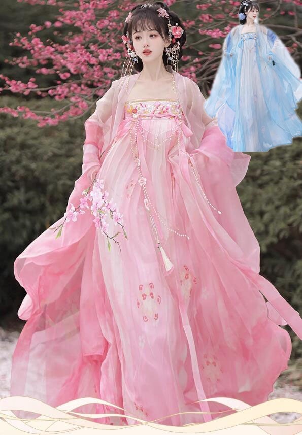 唐装漢服 豪華中華漢服刺繍　舞台服装 2色 コスチューム 可愛いワンピース　中国旅行　仙女古典美人服　レディース華流ステージコスプレ衣装　中国古代宮廷風コスプレ衣装/学園祭パーティーダンス衣装/チャイ