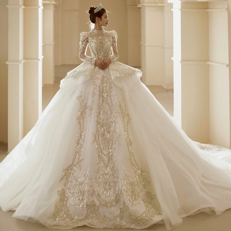 パーティードレス2024 新作 感 気質 ワンピース 花嫁ロングドレス 結婚式ワンピース 結婚式 ドレス ウェディングドレス 白 ロングドレス 韓国ファッション66