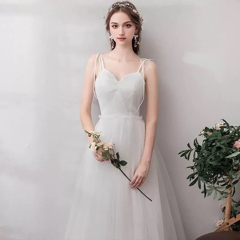 パーティードレス2023ウェディングドレス 結婚式 花嫁ドレス二次会 白ワンピース披露宴 前撮り後撮り ビーチフォト ドレス 7,225円