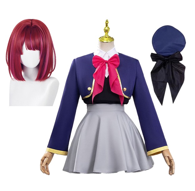 コスプレ衣装 ルビー 有馬かな ウィッグ 帽子付き 制服 全セット 推しの子 イベント パーティー 変装 演出服 祝日 贈り物 クリスマス パーティー 文化祭