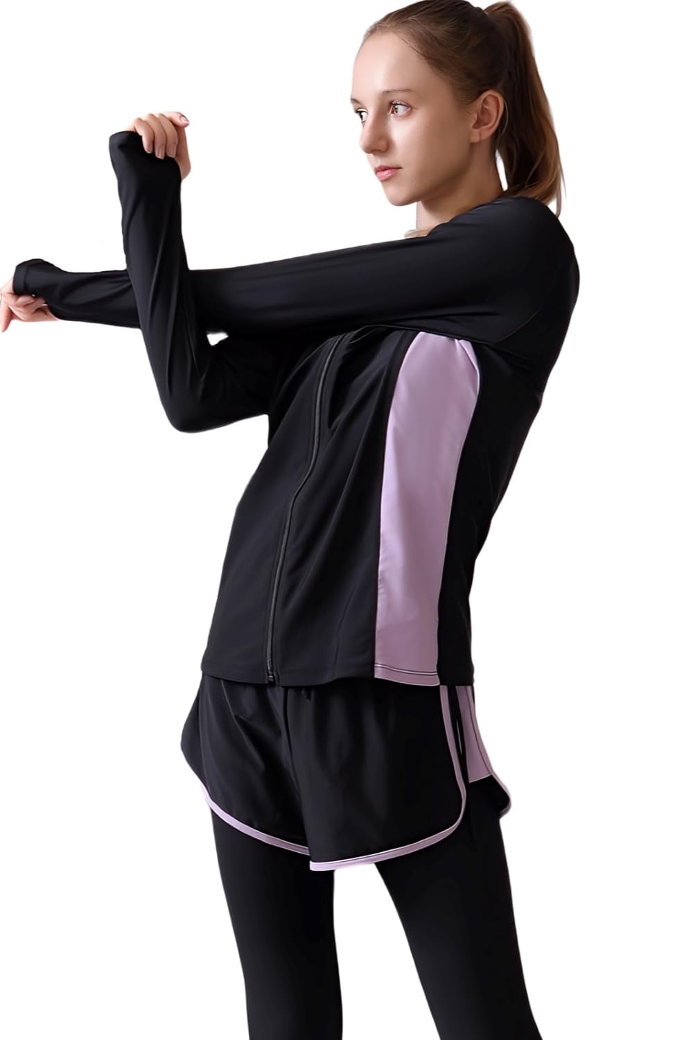 [THE CLASSIC TOKYO UV LABEL] 水着 レディース タンキニ 体系カバー フィットネス セット (L, ピンク×ブラック) 5,537円